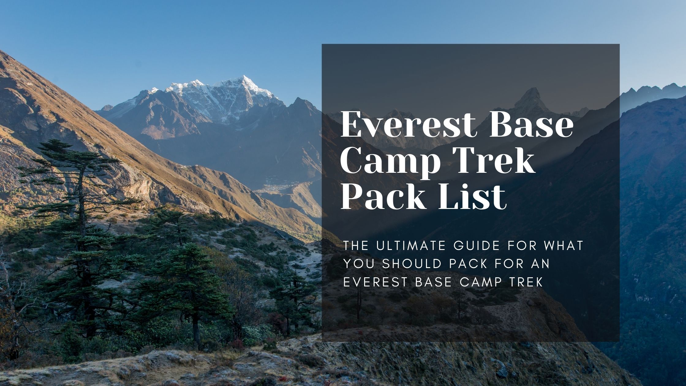 everest base camp trek pack list