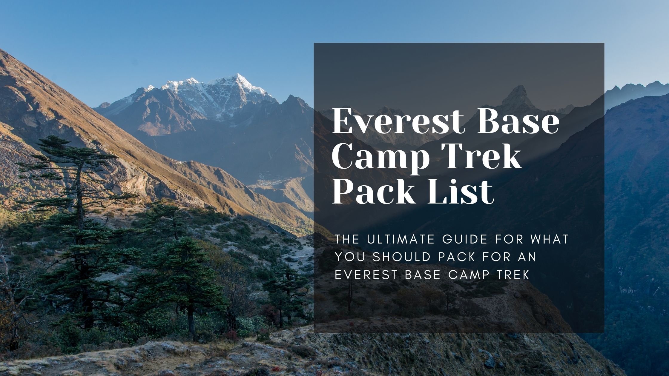 everest base camp trek kit list