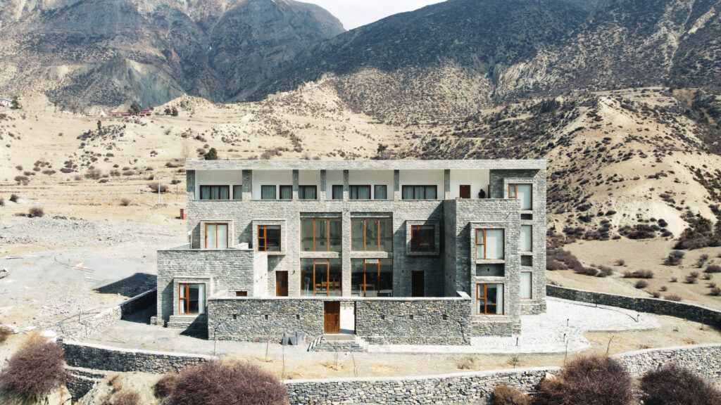 Front view of Mountain Lodges of Nepal in Manang